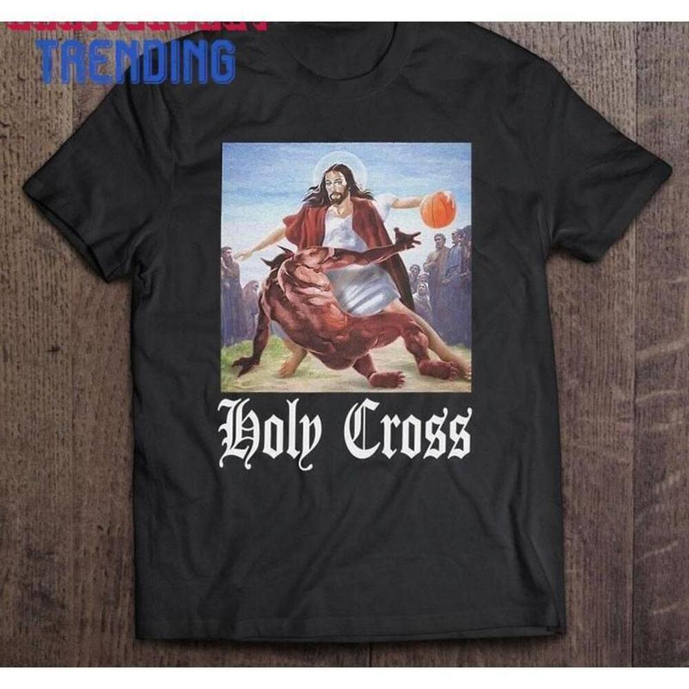 Not Today Satan Jesus Crossover Basketball Holy Cross Oversized Tshirt